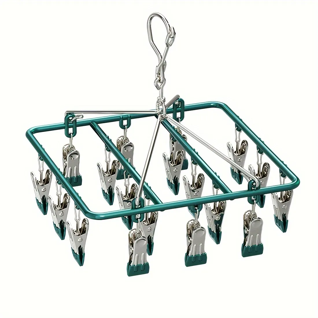 Séchoir à linge avec 36 pinces en aluminium pour corde à linge