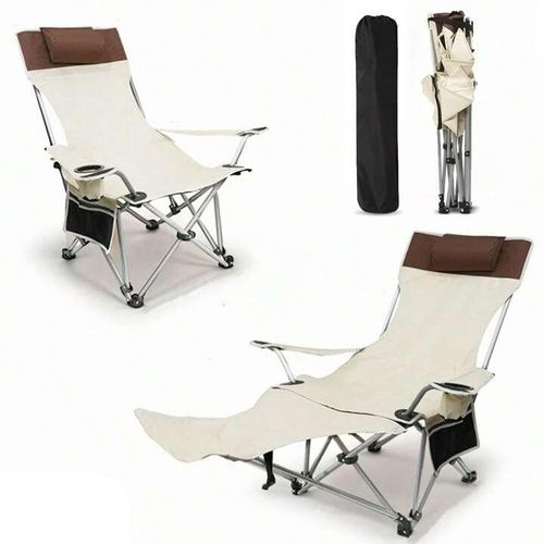 Chaise de Camping avec Repose-Pieds Amovible