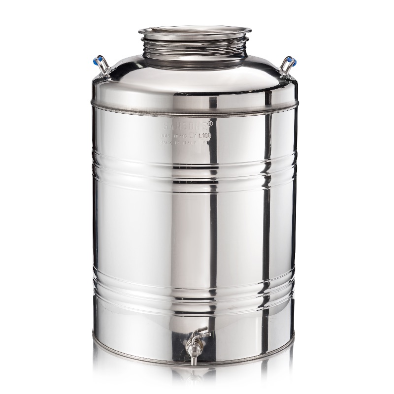 Bidon pour Huile D'olive en Acier Inoxydable alimentaire + Robinet 30L