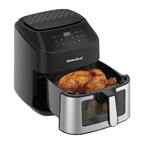 KitchenLab Friteuse sans huile 6L Multifunctional LCD Display Circulation d'air avancée Contrôle de la température jusqu'à 200 degrés Celsius