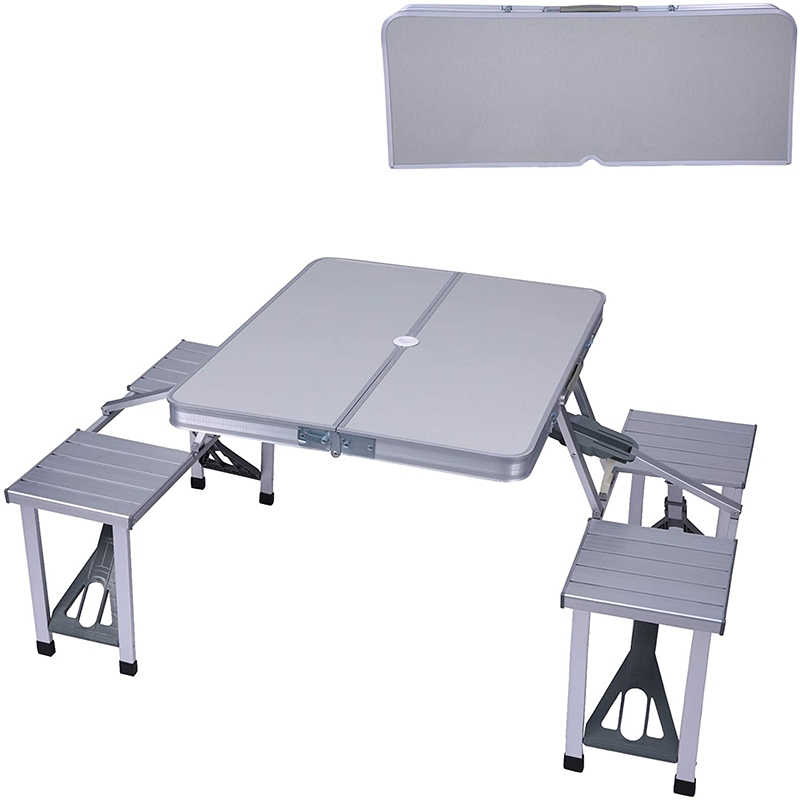 Table Pliante Avec 4 Chaises Pliable Pour Pique Camping