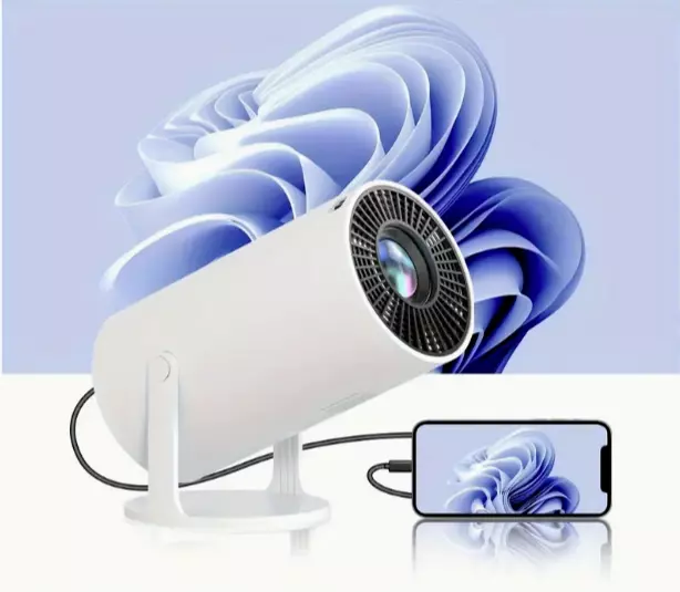 Vidéoprojecteur Portable HD 4K Android TV avec WiFi 6 et Bluetooth 5.0 Support Rotatif à 270°