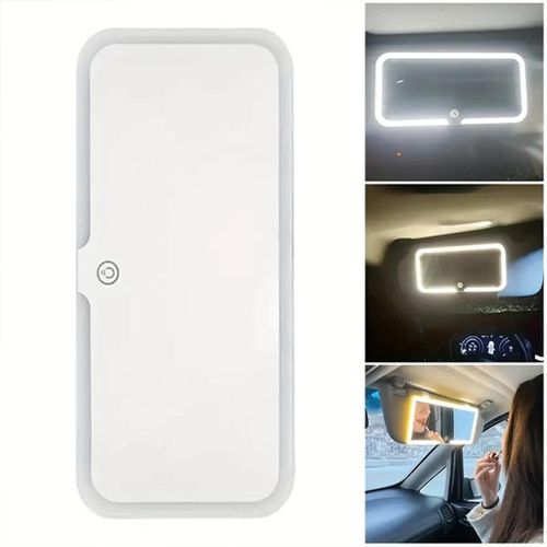 Miroir de maquillage à LED pour Voiture avec 3 modes de lumière Écran Tactile