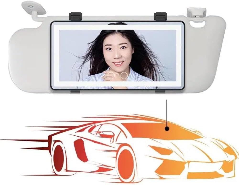 Miroir de courtoisie pour voiture  avec 3 modes d'éclairage et 60 LED lumière rechargeable avec écran tactile réglable miroir cosmétique de voyage pour voiture